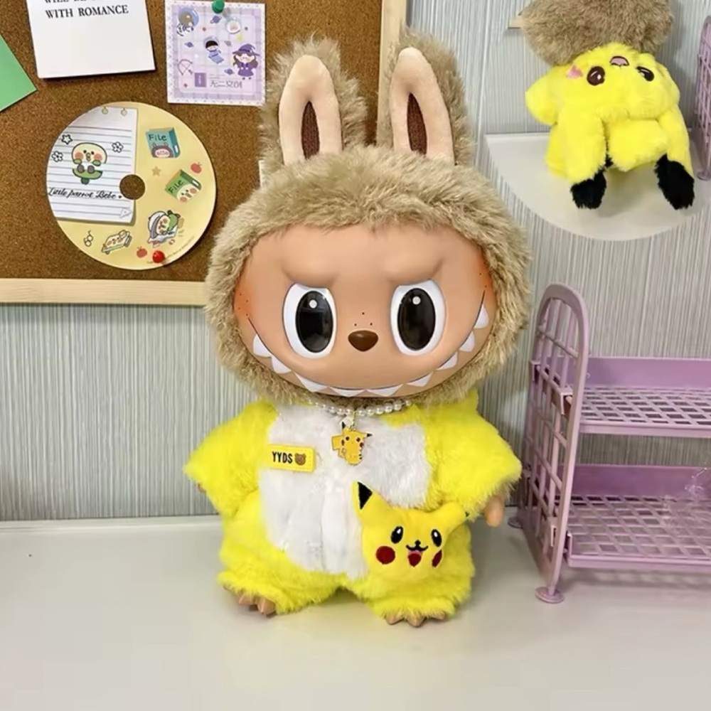 Pikachu costume labubu outfit labubu 38cm outfit time to chill labubu
